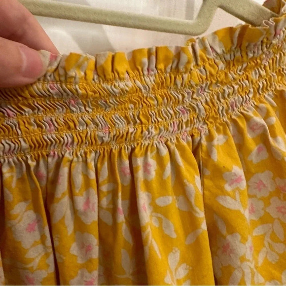 There Abouts Girls Yellow Floral Smocked Neckline Size 10/12 - Picture 5 of 8